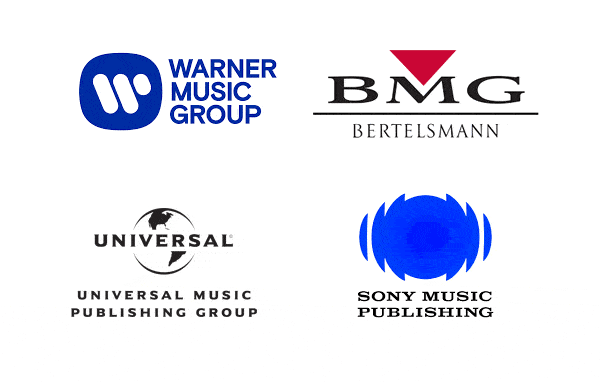 Music Publishing Company Logos (Warner, BMG, Universal, and Sony)